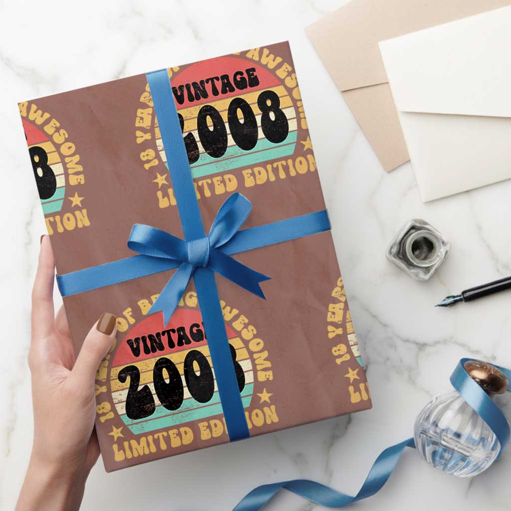 18th Birthday Wrapping Paper Roll Vintage 18yr 2008 Limited Edition 18 Year Old Gift