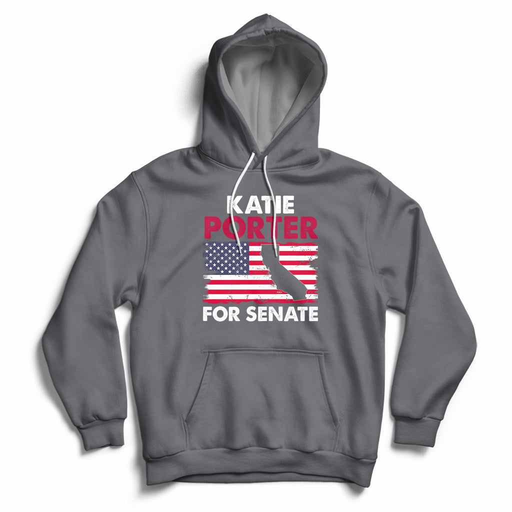 Retro Katie Porter 2024 Whiteboard For Senate California Democrat American Flag Hoodie - Wonder Print Shop