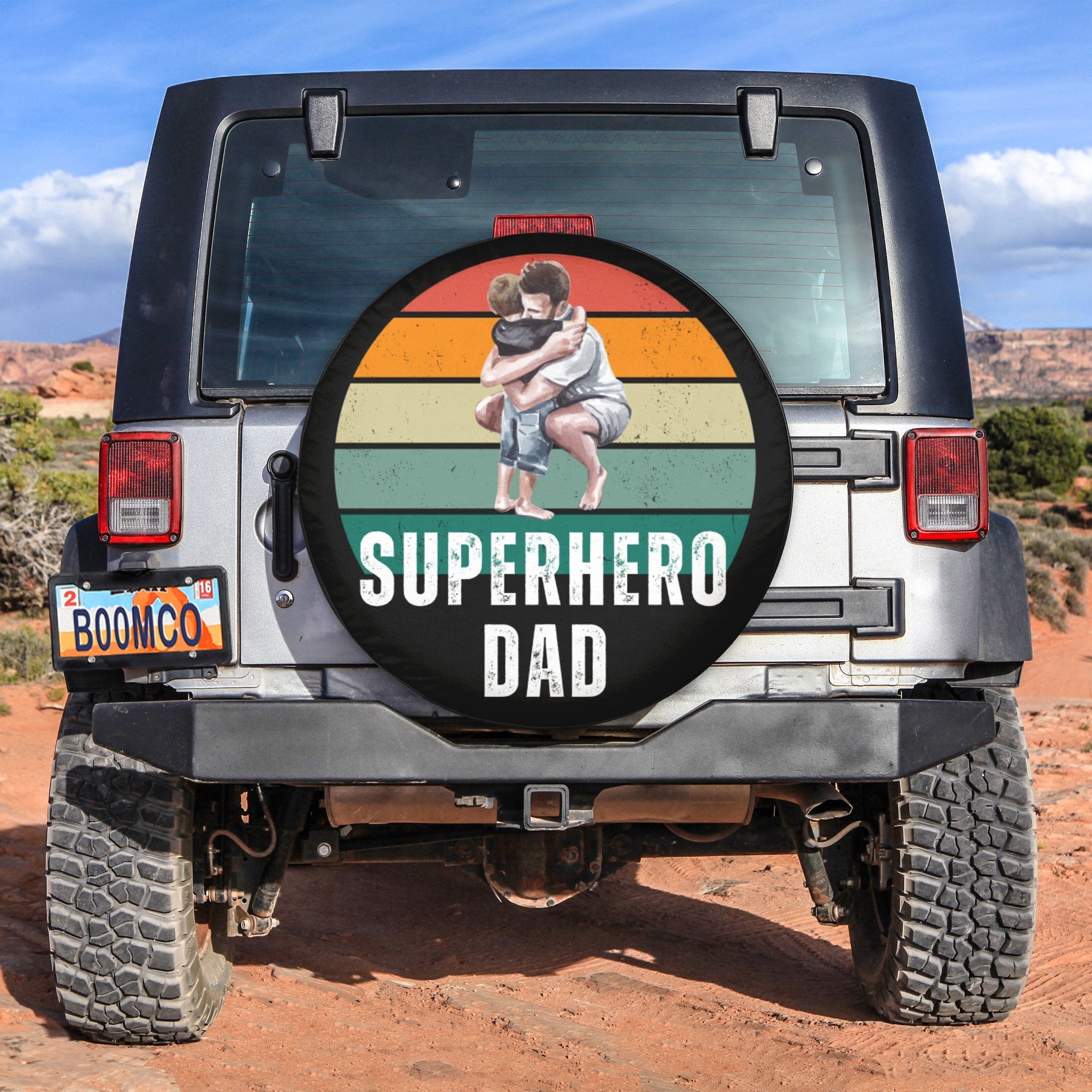 Father's Day Tire Covers - Super Hero Dad Spare Tire Cover NO.19 LT8 - Wonder Print Shop