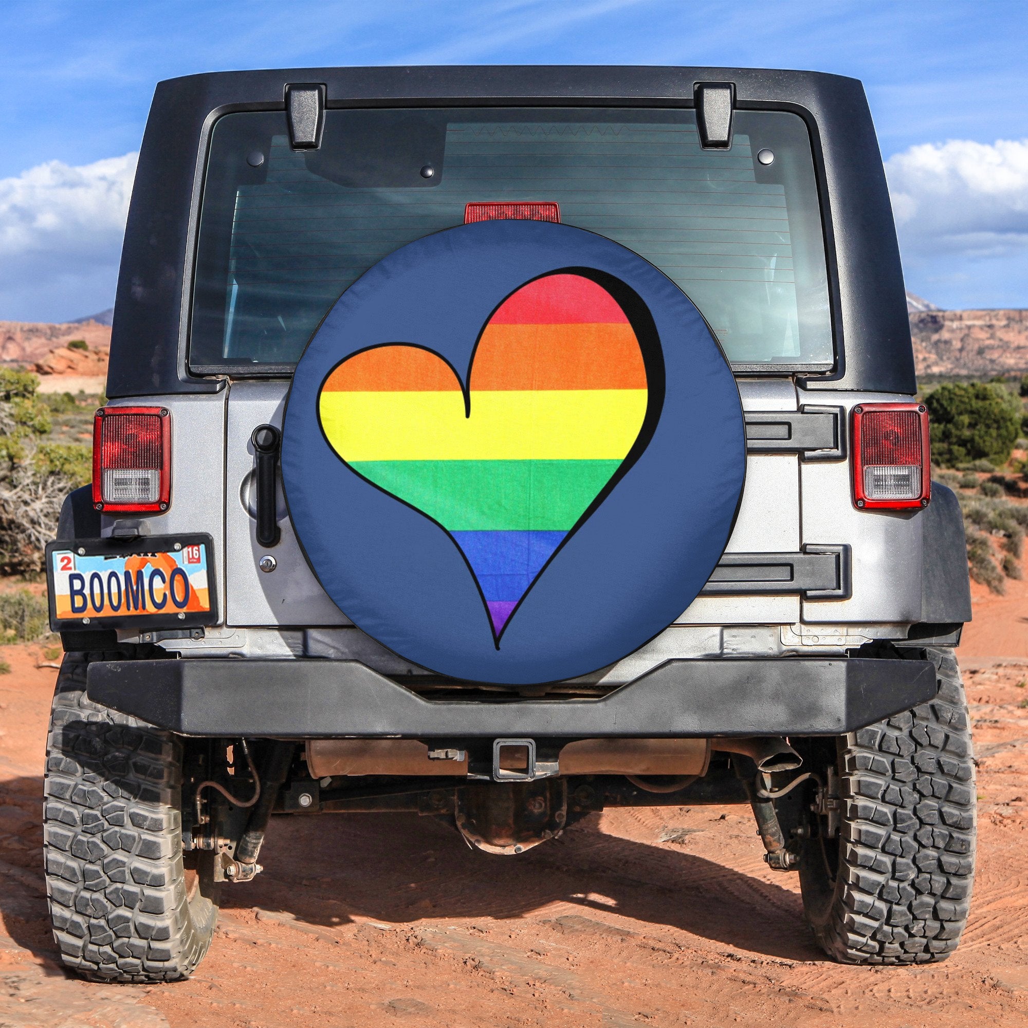 LGBT Tire Covers - LGBT Ally Pride Heart Spare Tire Cover NO.126 LT8 - Wonder Print Shop