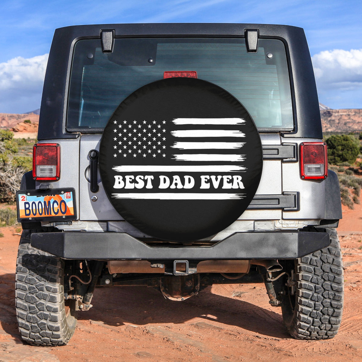 Father's Day Tire Covers - Best Dad Ever American Flag Style Spare Tire Cover NO.194 LT8 - Wonder Print Shop