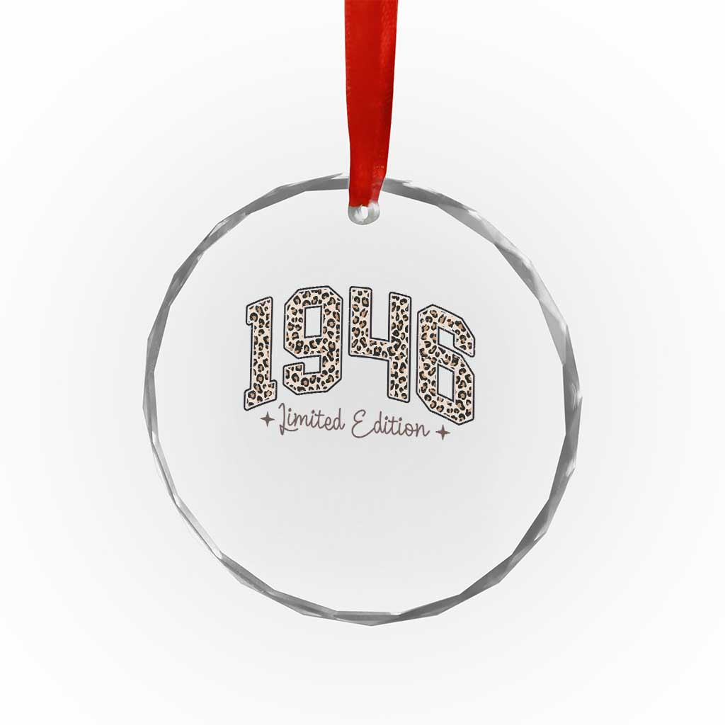 1946 Retro Birthday Crystal Glass Ornament 80 Year Old Leopard 80th Birthday Gifts For Women