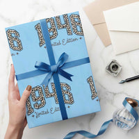 1946 Retro Birthday Wrapping Paper Roll 80 Year Old Leopard 80th Birthday Gifts For Women