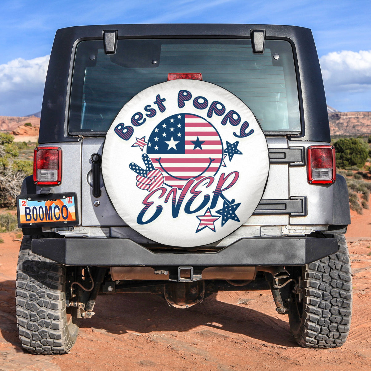 Father's Day Tire Covers - Best Poppy Ever Spare Tire Cover American Smile Version NO.195 LT8 - Wonder Print Shop