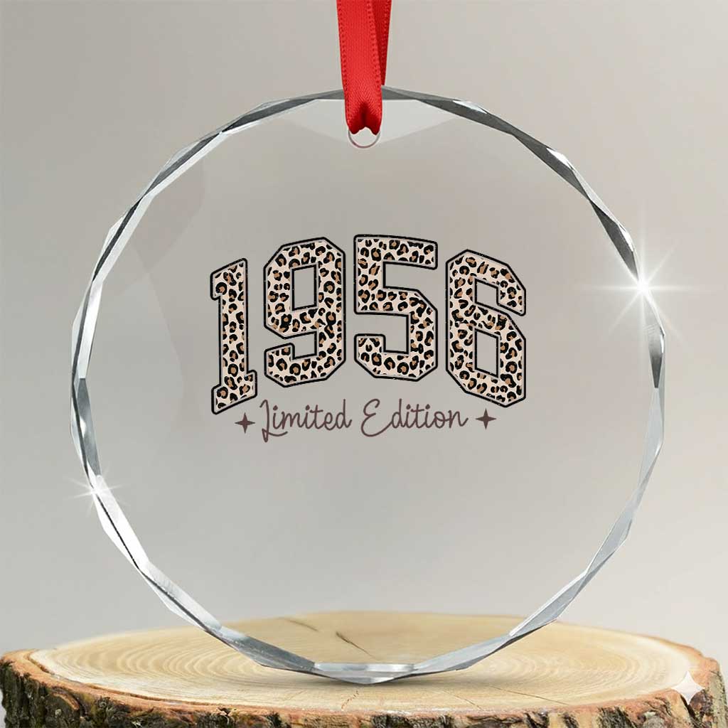 1956 Retro Birthday Crystal Glass Ornament 70 Year Old Leopard 70th Birthday Gifts For Women