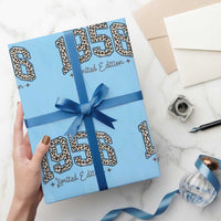 1956 Retro Birthday Wrapping Paper Roll 70 Year Old Leopard 70th Birthday Gifts For Women