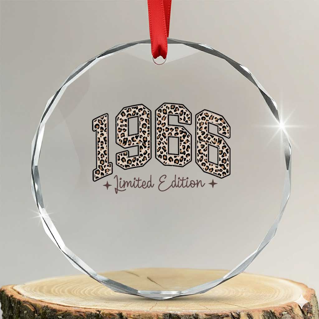 1966 Retro Birthday Crystal Glass Ornament 60 Year Old Leopard 60th Birthday Gifts For Women