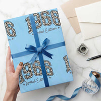 1966 Retro Birthday Wrapping Paper Roll 60 Year Old Leopard 60th Birthday Gifts For Women