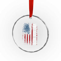 1976 Distressed American Flag Crystal Glass Ornament Patriotic 50th Birthday Graphic