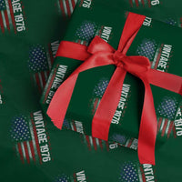 1976 Distressed American Flag Wrapping Paper Roll Patriotic 50th Birthday Graphic