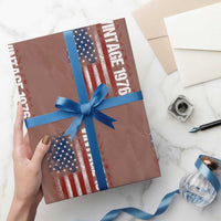 1976 Distressed American Flag Wrapping Paper Roll Patriotic 50th Birthday Graphic