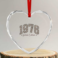 1976 Retro Birthday Heart Crystal Glass Ornament 50 Year Old Leopard 50th Birthday Gifts For Women