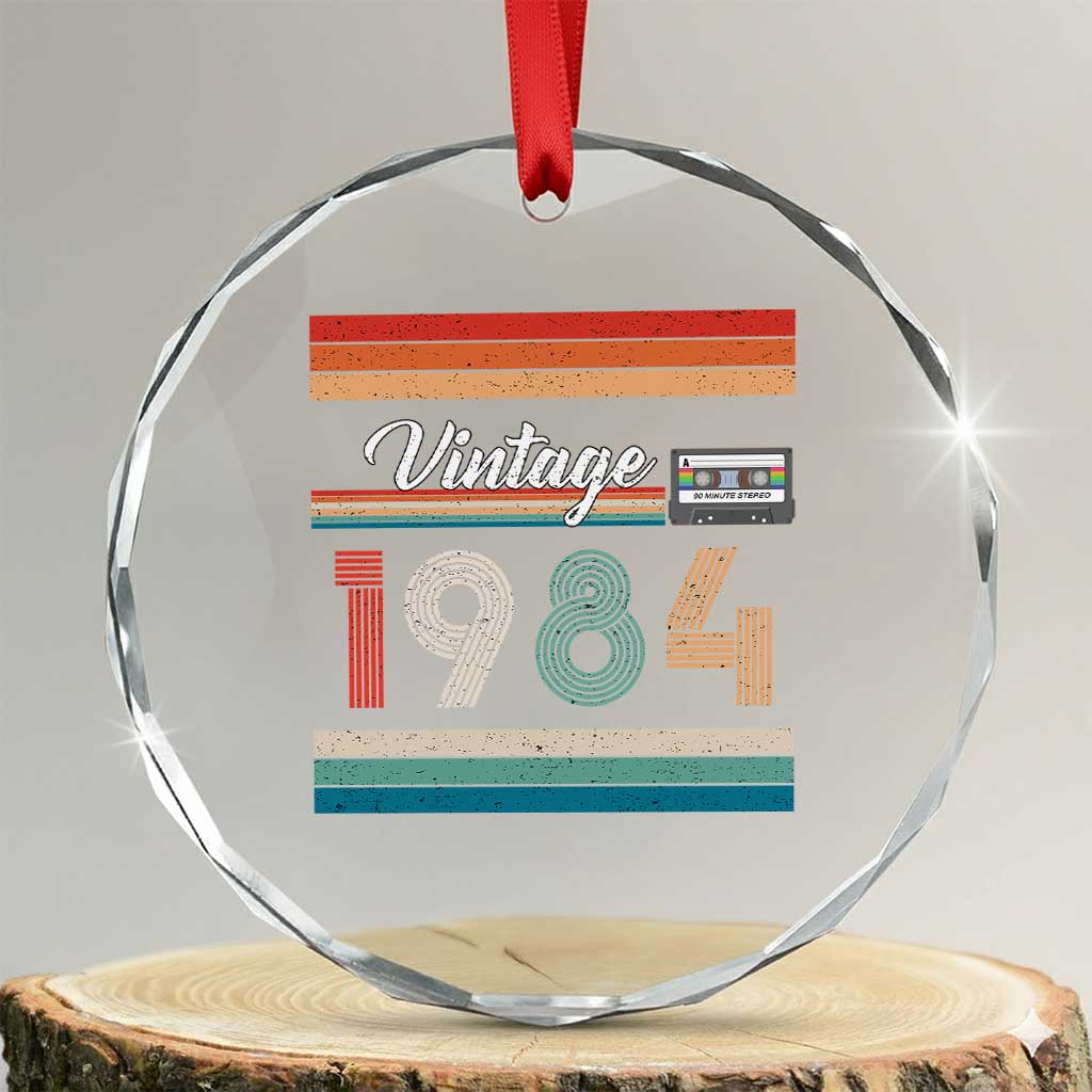 1984 Retro Birthday Crystal Glass Ornament Vintage 42th Birthday Gift Classic 90s Style - Wonder Print Shop