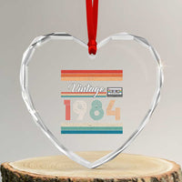 1984 Retro Birthday Heart Crystal Glass Ornament Vintage 42th Birthday Gift Classic 90s Style - Wonder Print Shop
