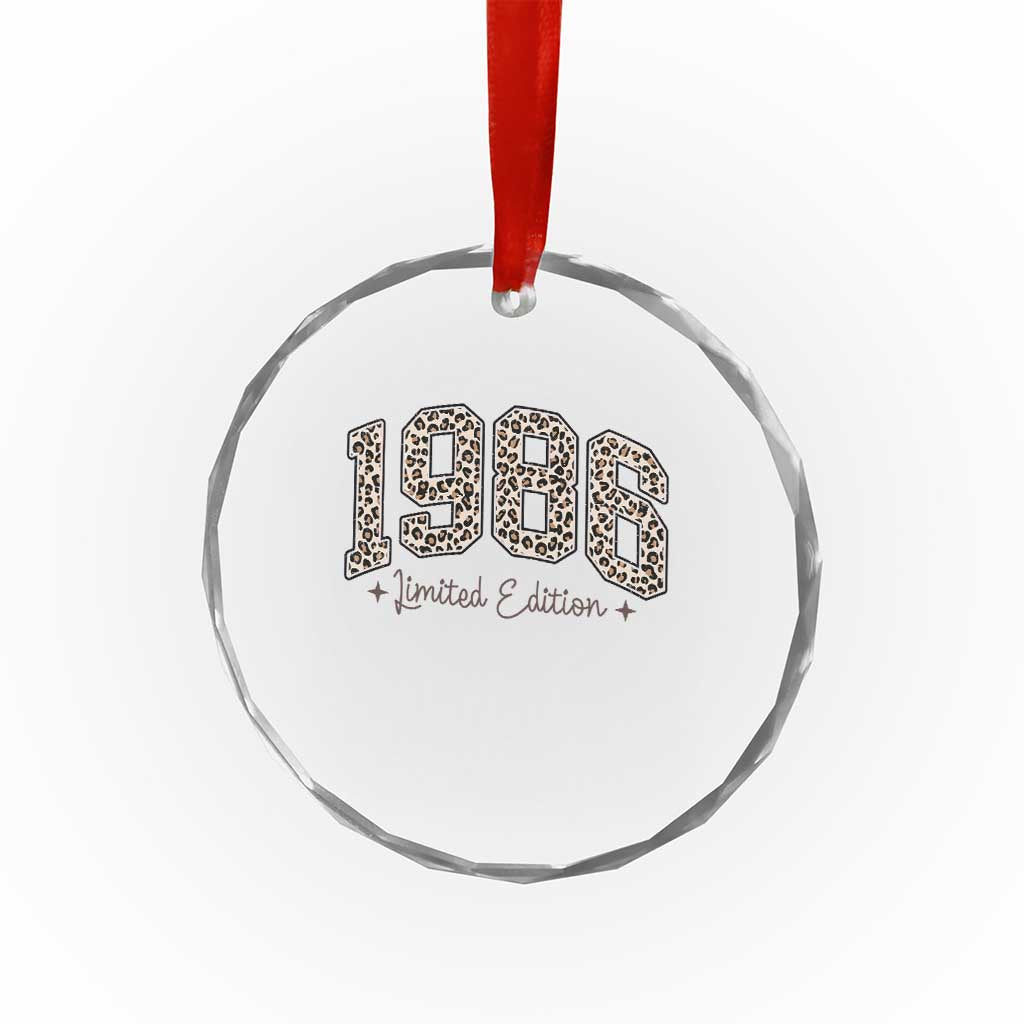 1986 Retro Birthday Crystal Glass Ornament 40 Year Old Leopard 40th Birthday Gifts For Women