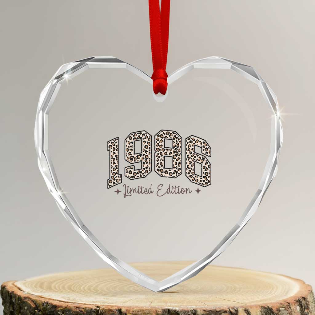1986 Retro Birthday Heart Crystal Glass Ornament 40 Year Old Leopard 40th Birthday Gifts For Women