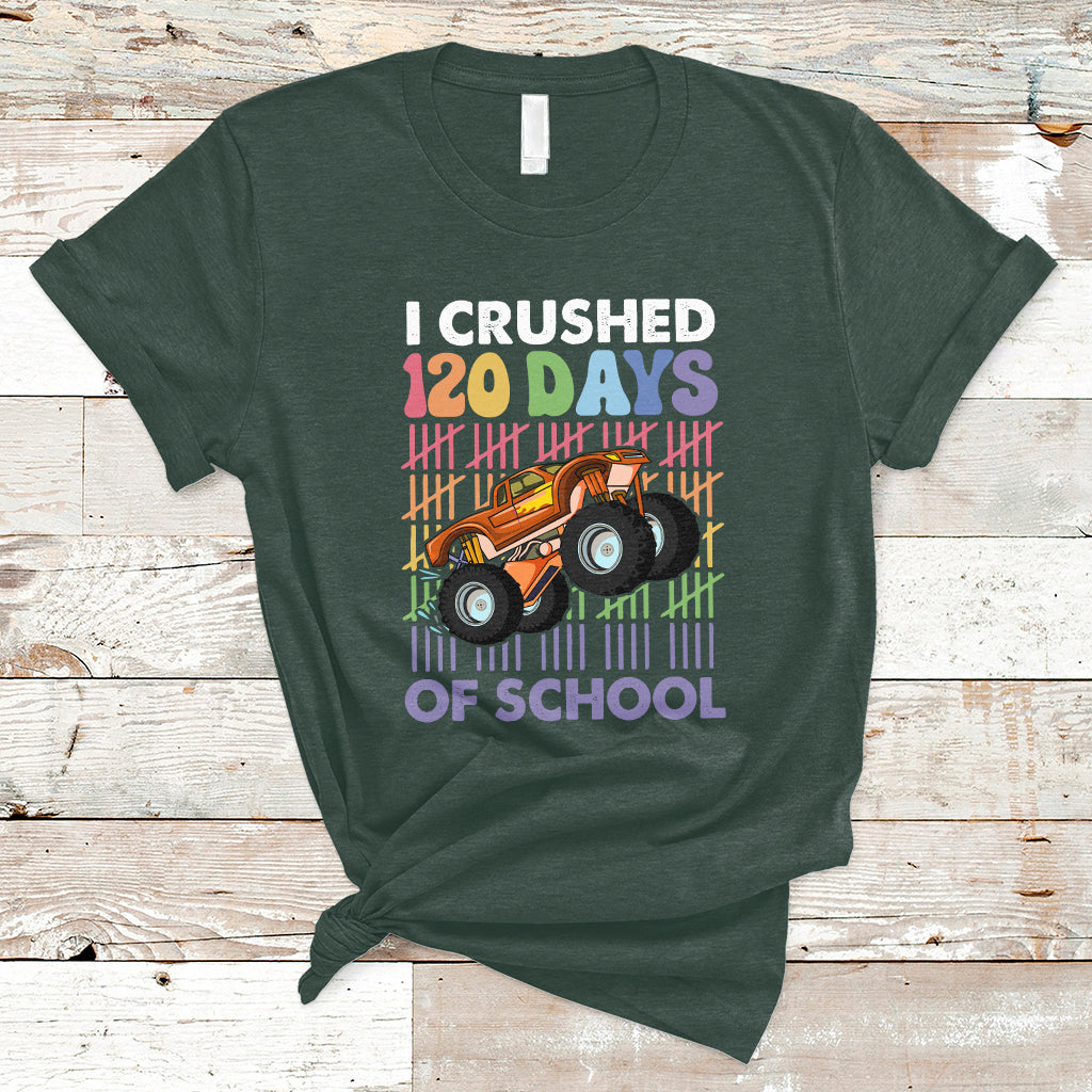 I Crushed 120 Days Of School Funny 120 Days Survivor Truck Kids T Shirt - Wonder Print Shop