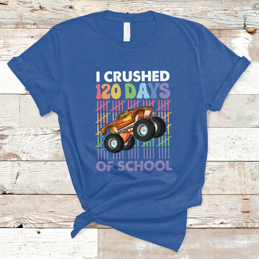 I Crushed 120 Days Of School Funny 120 Days Survivor Truck Kids T Shirt - Wonder Print Shop