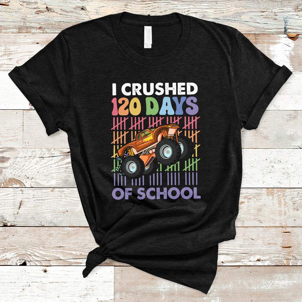 I Crushed 120 Days Of School Funny 120 Days Survivor Truck Kids T Shirt - Wonder Print Shop