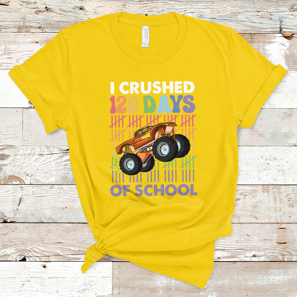 I Crushed 120 Days Of School Funny 120 Days Survivor Truck Kids T Shirt - Wonder Print Shop