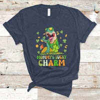 St Patricks Day Mommy's Lucky Charm Cute Dinosaur Boys Girls T-Shirt - Wonder Print Shop