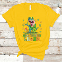 St Patricks Day Mommy's Lucky Charm Cute Dinosaur Boys Girls T-Shirt - Wonder Print Shop