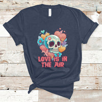Funny Love In The Air Floral Skull Anti Valentines Day T-Shirt - Wonder Print Shop
