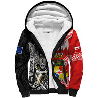 (Custom Personalised) Mate Maa Tonga And All Black Rugby Sherpa Hoodie Polynesian Mix NZ Maori Fern - Wonder Print Shop