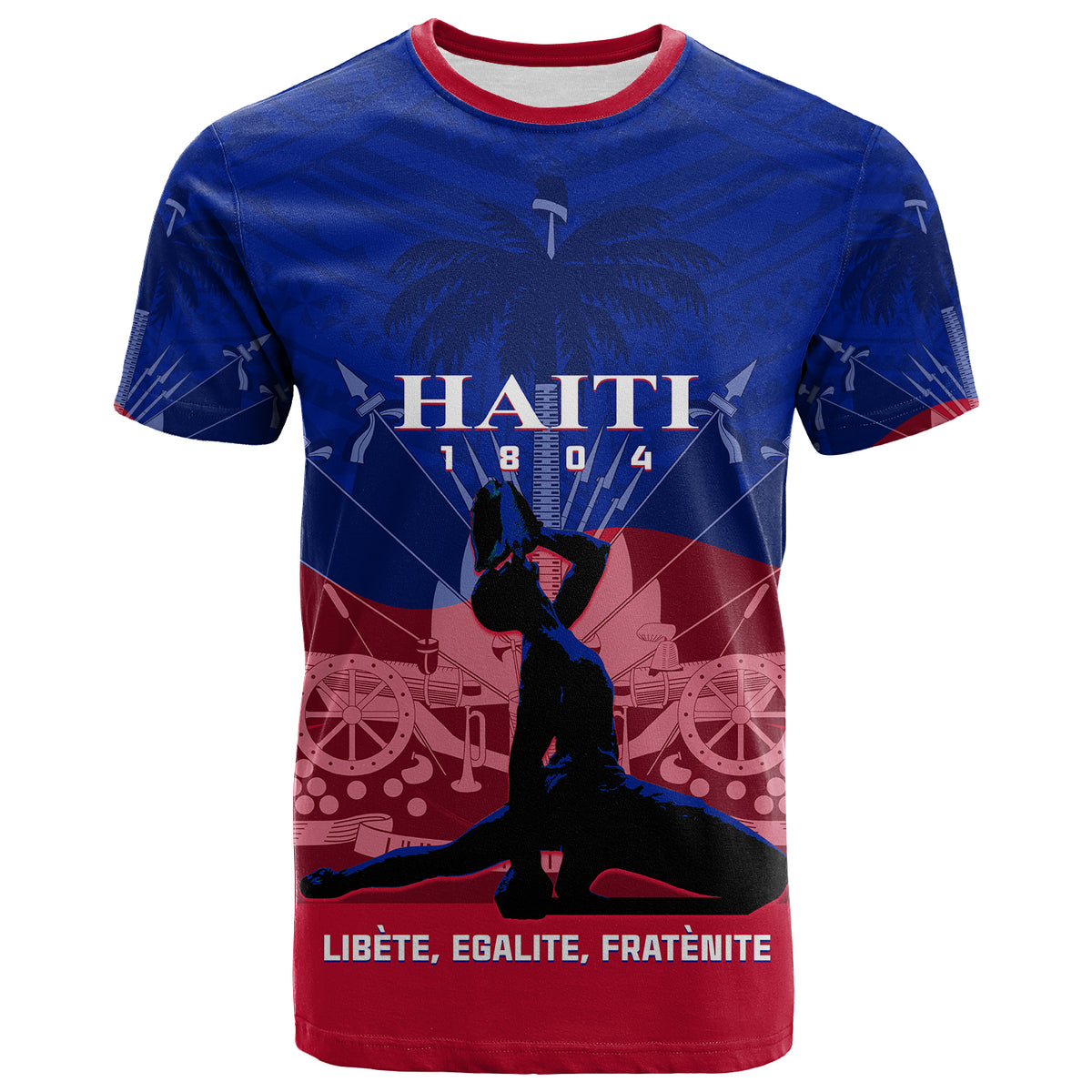 Haiti T Shirt Negre Marron With Coat Of Arms Polynesian Style - Wonder Print Shop