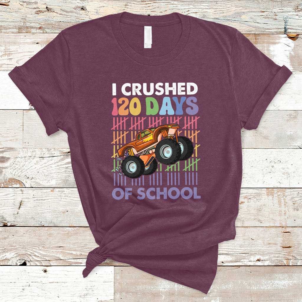 I Crushed 120 Days Of School Funny 120 Days Survivor Truck Kids T Shirt - Wonder Print Shop