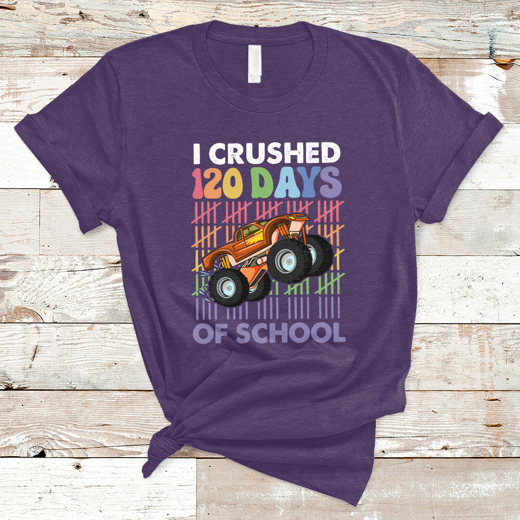 I Crushed 120 Days Of School Funny 120 Days Survivor Truck Kids T Shirt - Wonder Print Shop