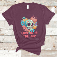 Funny Love In The Air Floral Skull Anti Valentines Day T-Shirt - Wonder Print Shop