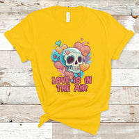 Funny Love In The Air Floral Skull Anti Valentines Day T-Shirt - Wonder Print Shop