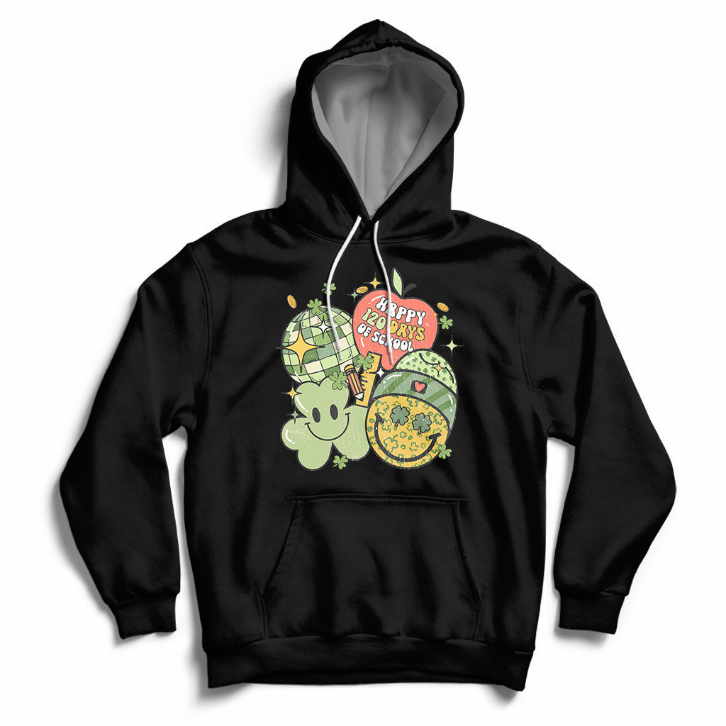 Groovy Retro Happy 120 Days Of School Feeling Cray Cray Teacher Student Hoodie - Wonder Print Shop