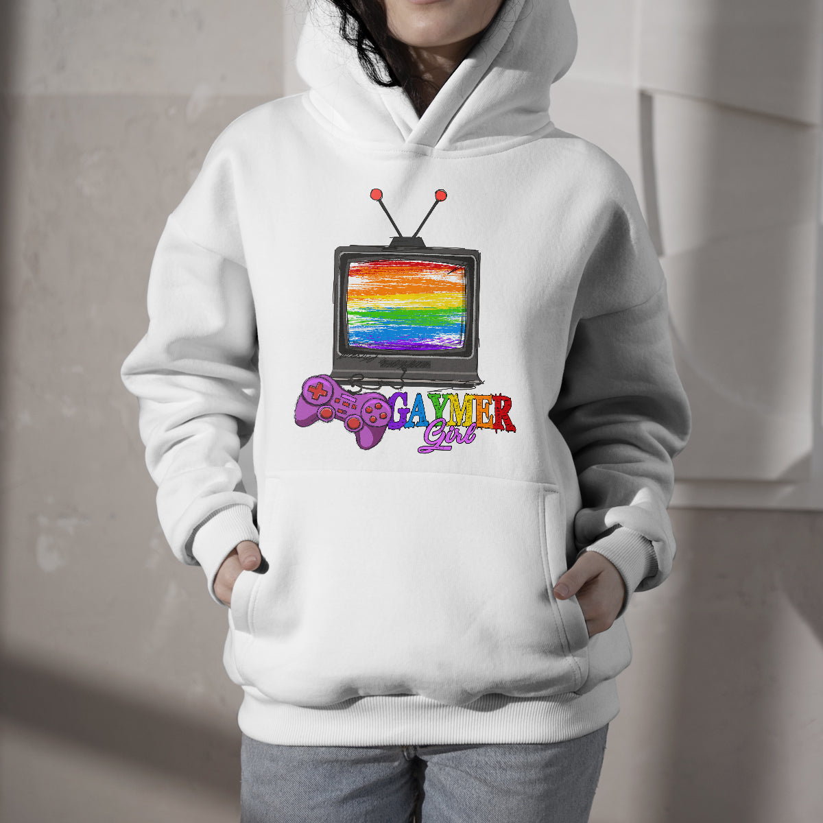 Gaymer Girl Video Game Gay Pride Rainbow Gift Women Girls, LGBT Hoodie - Wonder Print Shop