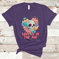 Funny Love In The Air Floral Skull Anti Valentines Day T-Shirt - Wonder Print Shop