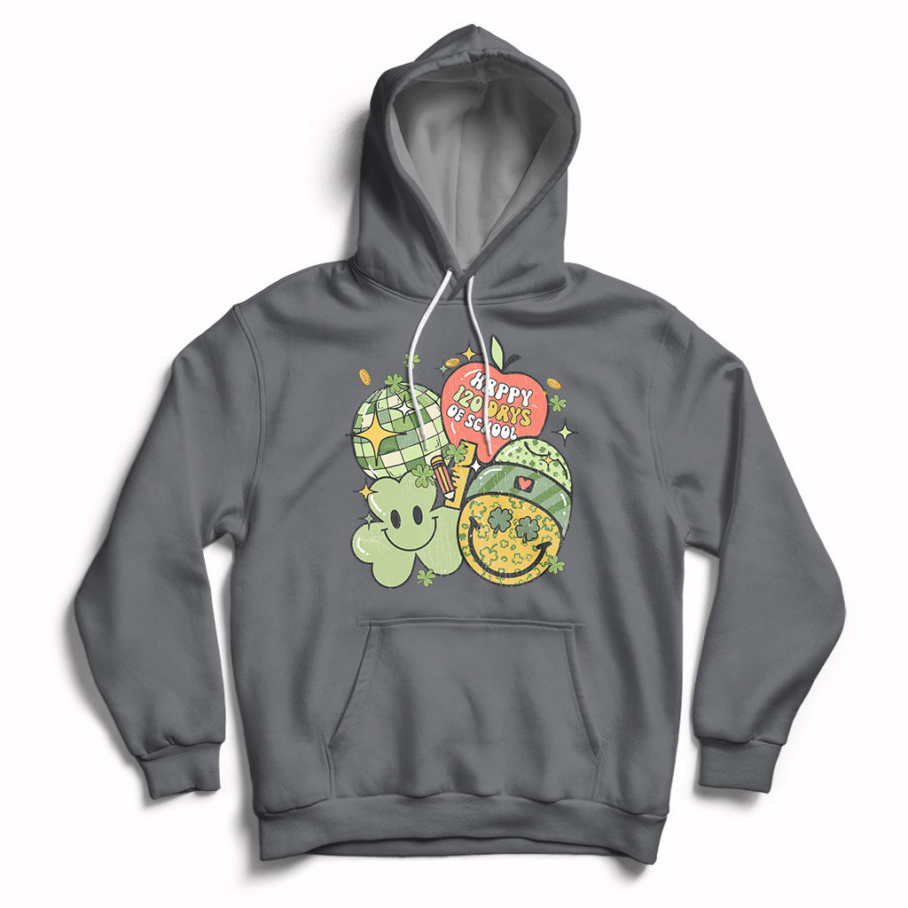 Groovy Retro Happy 120 Days Of School Feeling Cray Cray Teacher Student Hoodie - Wonder Print Shop