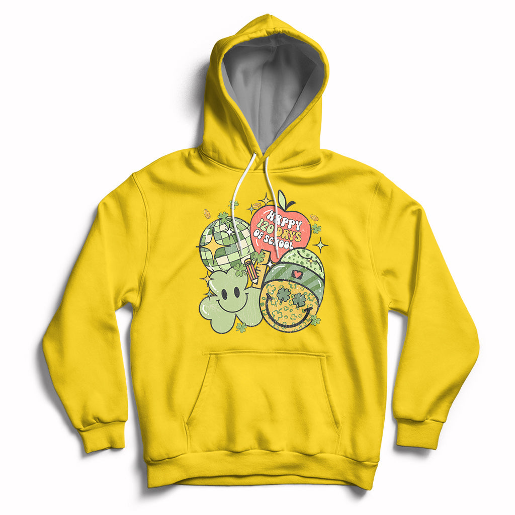 Groovy Retro Happy 120 Days Of School Feeling Cray Cray Teacher Student Hoodie - Wonder Print Shop