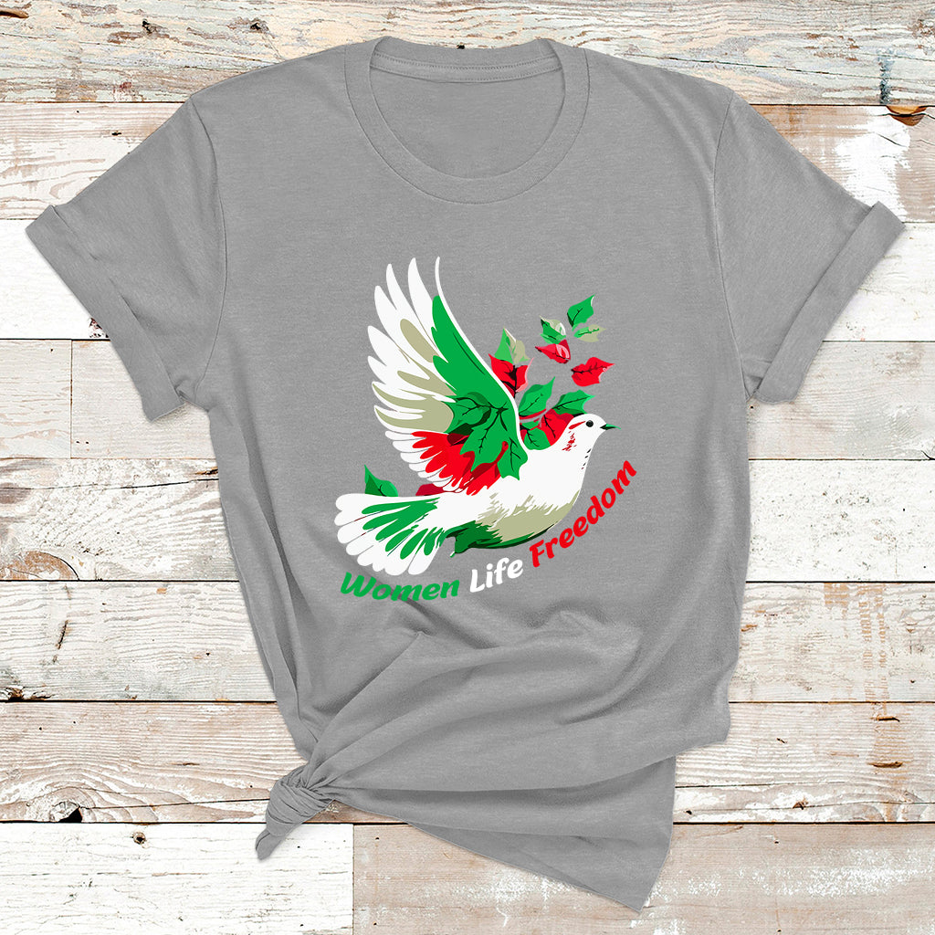 Women Life Freedom Farsi Support Iran Pigeon T Shirt - Wonder Print Shop