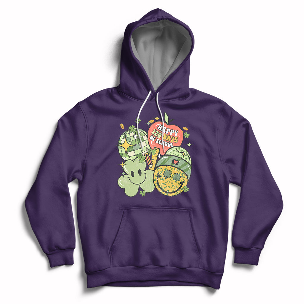 Groovy Retro Happy 120 Days Of School Feeling Cray Cray Teacher Student Hoodie - Wonder Print Shop