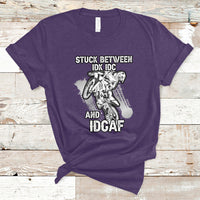 Stuck Between Idk Idc And Idgaf Bike Skull Biker Motorcross Dirt Bike T-Shirt - Wonder Print Shop