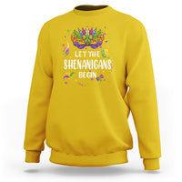Let The Shenanigans Begin Mardi Gras Mask Womens Sweatshirt - Wonder Print Shop
