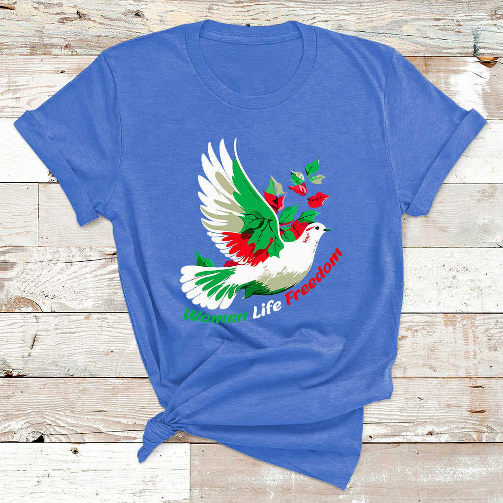 Women Life Freedom Farsi Support Iran Pigeon T Shirt - Wonder Print Shop