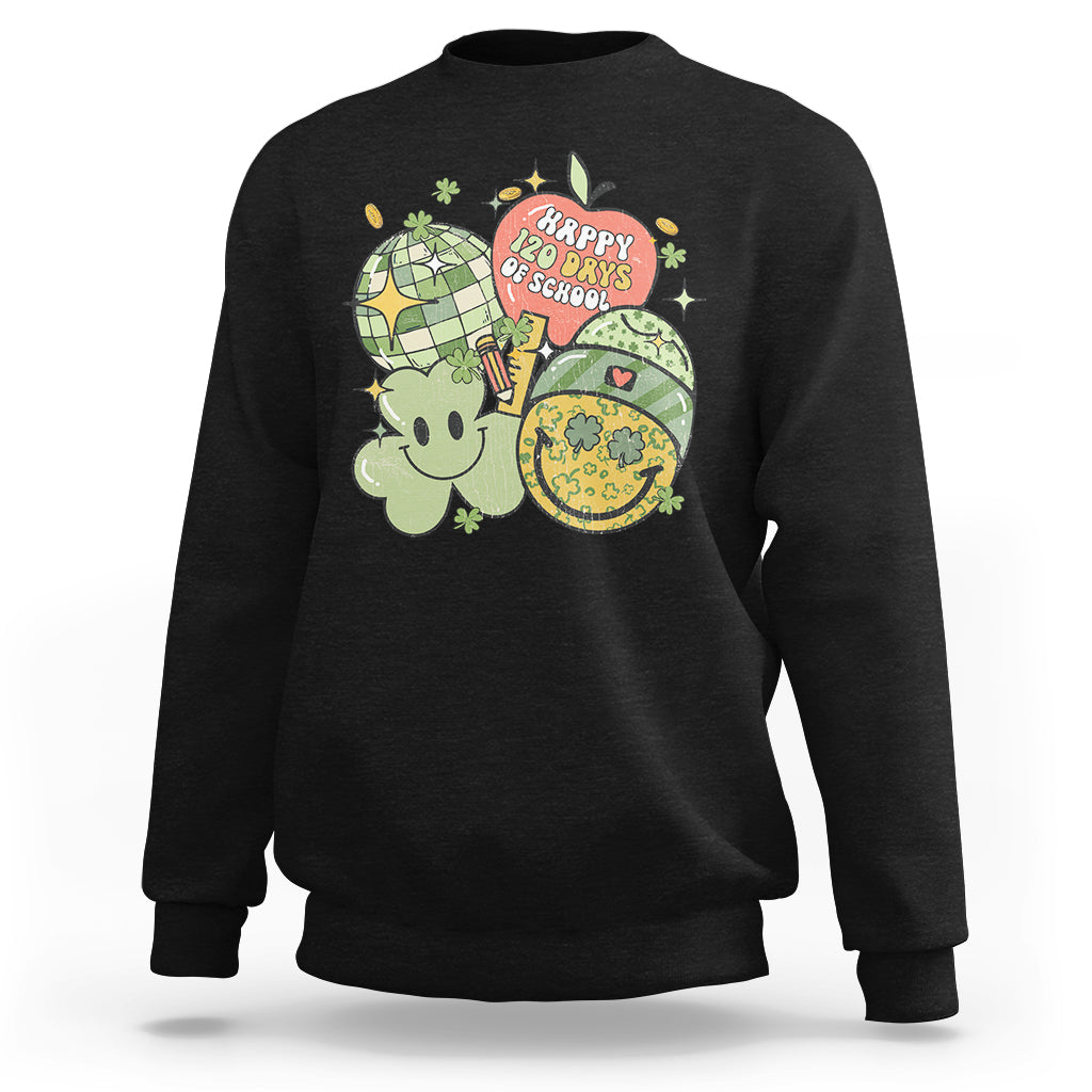 Groovy Retro Happy 120 Days Of School Feeling Cray Cray Teacher Student Sweatshirt - Wonder Print Shop