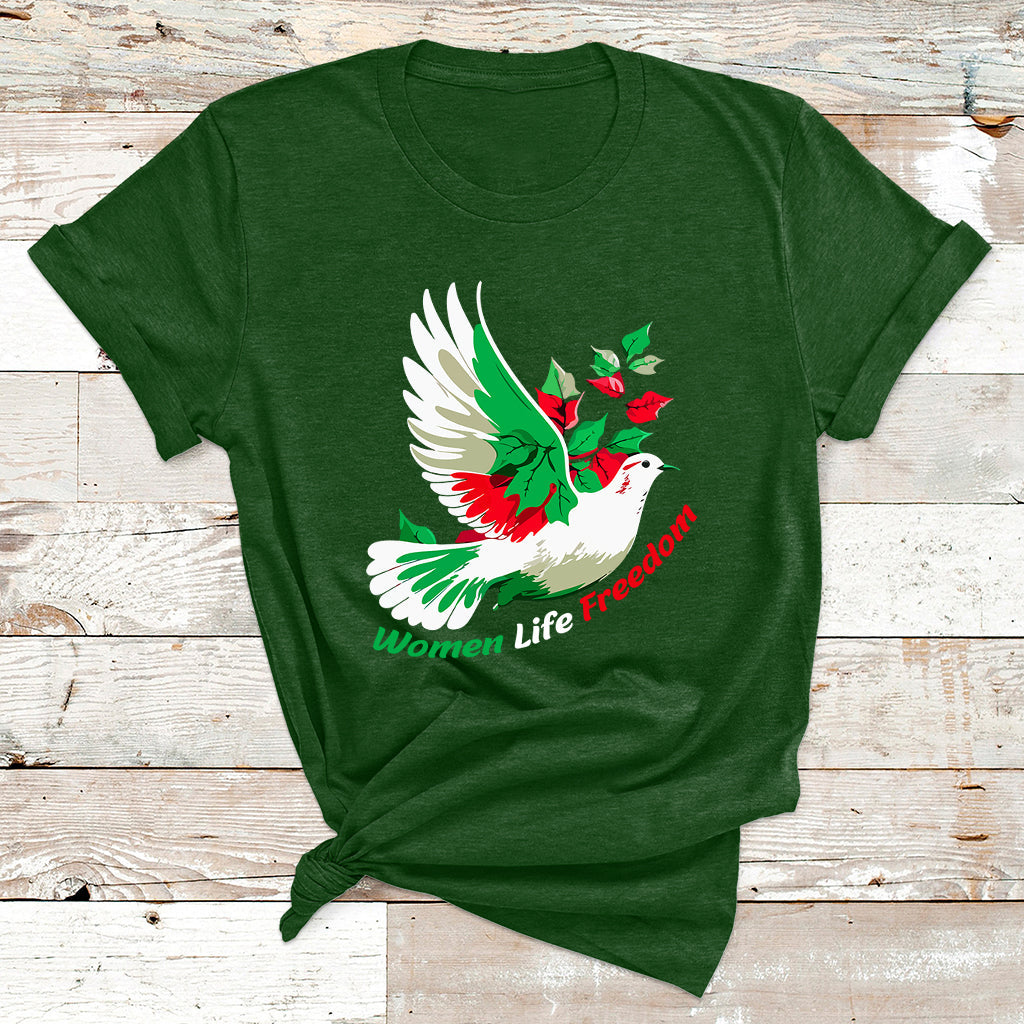 Women Life Freedom Farsi Support Iran Pigeon T Shirt - Wonder Print Shop
