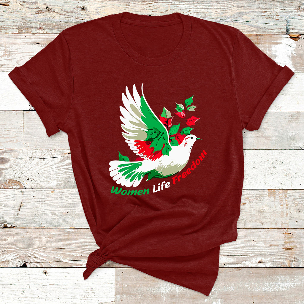 Women Life Freedom Farsi Support Iran Pigeon T Shirt - Wonder Print Shop