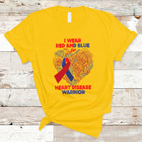I Wear Red And Blue For Heart Disease Warrior CHD Month T-Shirt - Wonder Print Shop