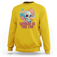 Funny Love In The Air Floral Skull Anti Valentines Day Sweatshirt - Wonder Print Shop