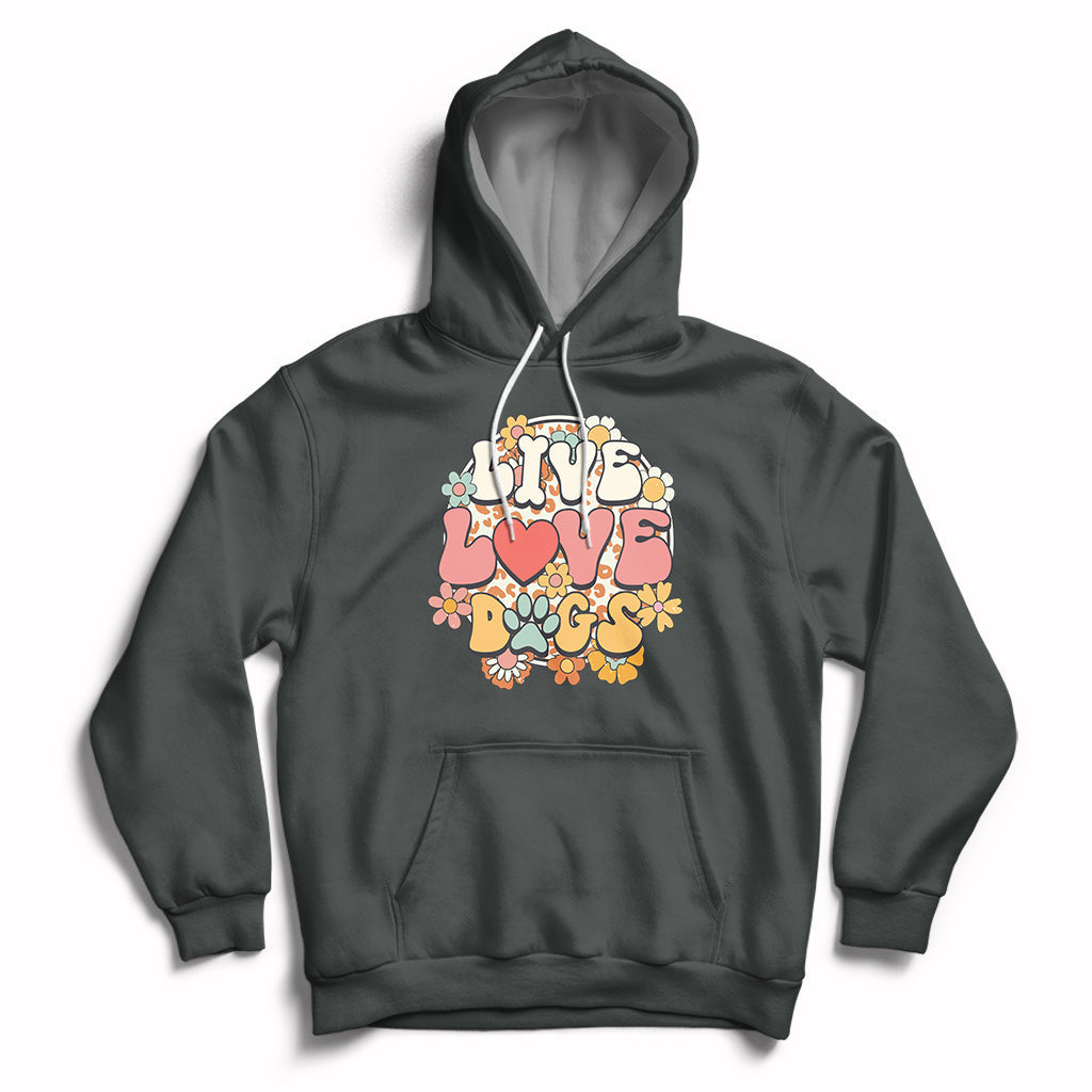 Live Love Dogs Rescue Adopt Dog Lover Pet Day Pet Parents Hoodie - Wonder Print Shop
