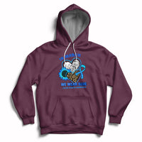 In March We Wear Blue For Colon Cancer Awareness CRC Blue Ribbon Blue Heart Hoodie - Wonder Print Shop